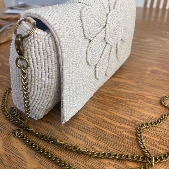 Anthropologie white beaded clutch - Picture 4 of 4